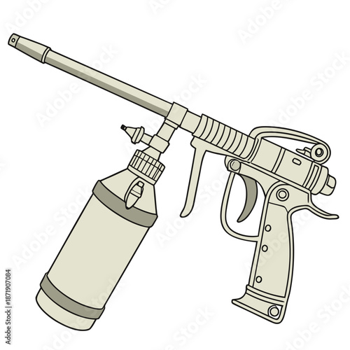 hand drawn vector illustration of a pistol