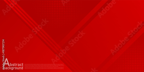 Abstract Red Geometric Background with Diagonal Layers and Halftone Dots. Suit for banner, web, brochure, pamflet and presentation