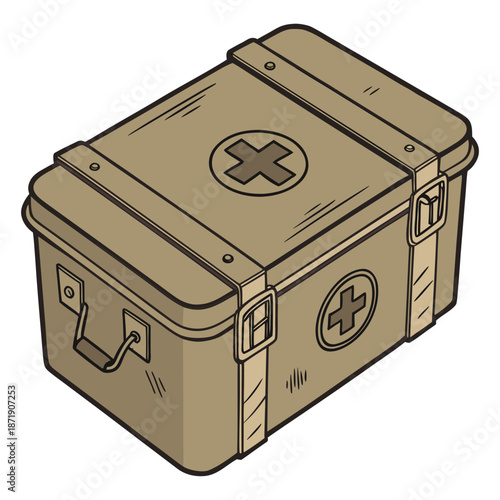 vector illustration of a wooden box