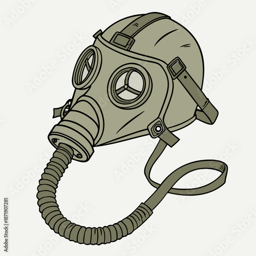 gas mask on white background