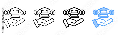 Tuition Support Icon Different Style Outline Collection Set 