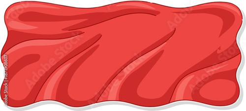 Vibrant, rippling red fabric with flowing curves and highlights