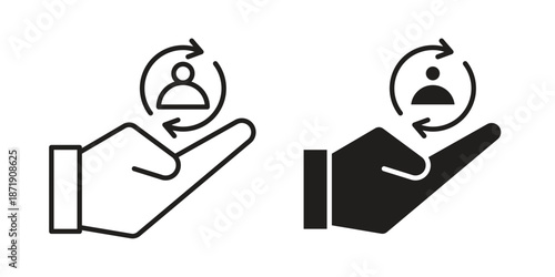 Retention icons in a black filled and outlined style. Set of vector icons
