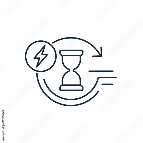 Act quickly. Fast. Vector linear icon isolated on white background.