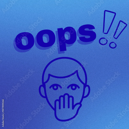 Oops Mistake Concept Illustration with Surprised Person Icon