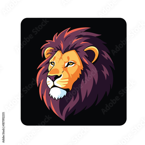 A lion's head with a majestic mane