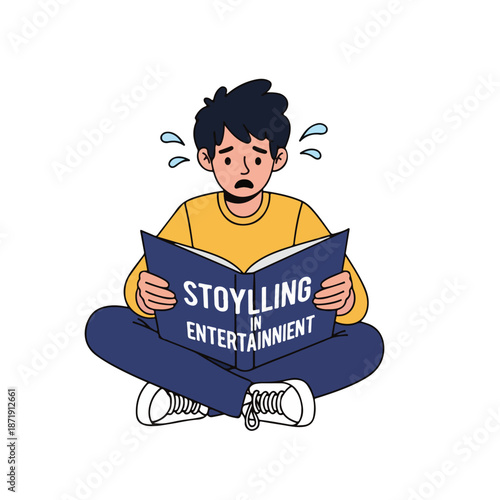 A man reads a book on storytelling