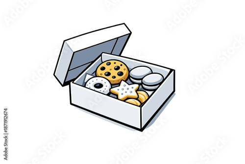 Minimal Cookie Gift Box. Minimal Cookie Gift Box. A clean box with a few perfectly arranged cookies, lots of