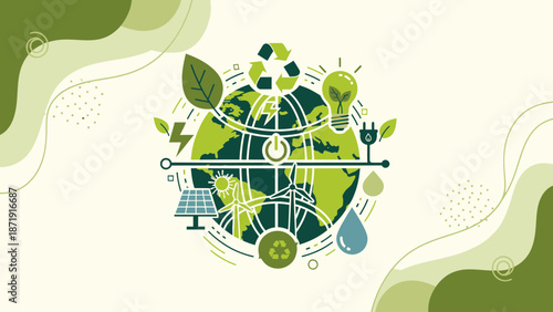 Sustainable Earth Green Energy and Environmental Conservation Concept.