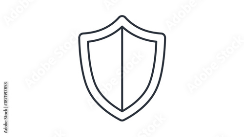 Free Download A simple line illustration of a shield symbolizing protection and security on a plain white background - GFXLoad