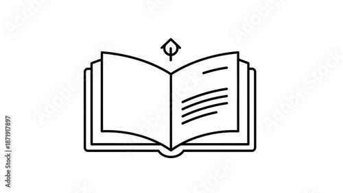 An open book with a glowing light above it, symbolizing knowledge and learning in a simple illustration