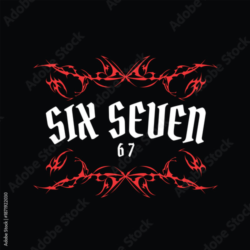 Pirate Style 67 Number PNG | Six Seven Minimalist vector Design | High-Resolution Transparent File Six Seven svg for Stickers, Mugs & Printables | 67 funny meme, Gen alpha trending meme design.