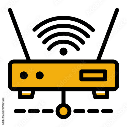 Wireless Connectivity Modem Networking Icon from Network and Database Icon Collection (Solid Color Lineal style)