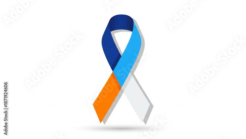 Colorful Awareness Ribbon Isolated on White Background