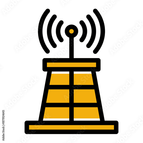 Wireless Connectivity Broadcast Radio Icon from Network and Database Icon Collection (Solid Color Lineal style)