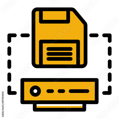 Backup Recover Archive Storage Icon from Network and Database Icon Collection (Solid Color Lineal style)