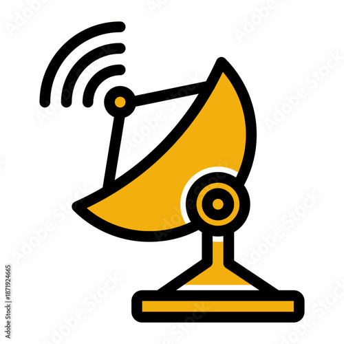 Communication Technology Connection Space Icon from Network and Database Icon Collection (Solid Color Lineal style)