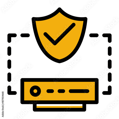 Secure Audit Defense Server Icon from Network and Database Icon Collection (Solid Color Lineal style)