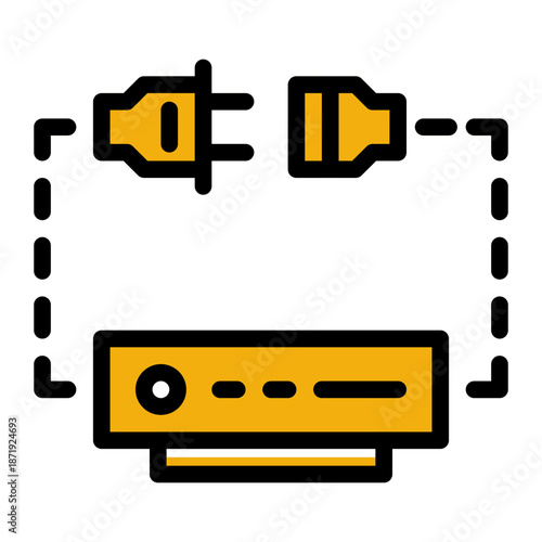 Shutdown Detach Isolate Termination Icon from Network and Database Icon Collection (Solid Color Lineal style)