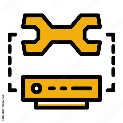 Repair Update Schedule Maintenance Icon from Network and Database Icon Collection (Solid Color Lineal style)