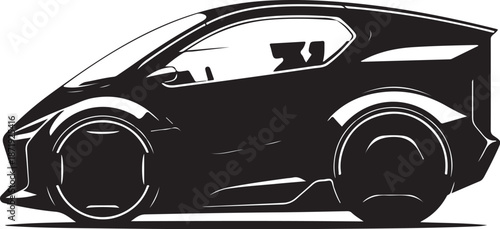 Black Minivan Silhouette Vector