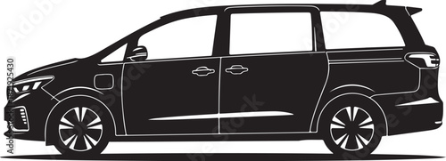 Black Minivan Silhouette Vector