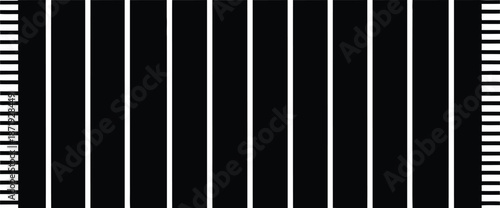 Simple black icon representing a striped floor rug with decorative fringe detail