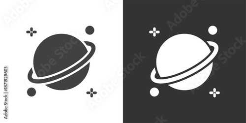 Saturn Planet icon. Solid glyph series icon