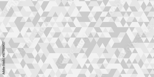 Seamless geometric pattern square shapes low polygon backdrop background. Abstract geometric wall tile and metal cube background triangle wallpaper. Gray and white polygonal background.