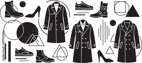 Fashion Icons and Shapes in Black and White