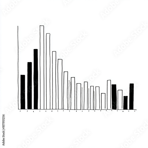 Black and white business column chart.
