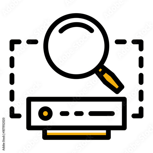 Query Locate Filter Find Icon from Network and Database Icon Collection (Outline Color Lineal style)