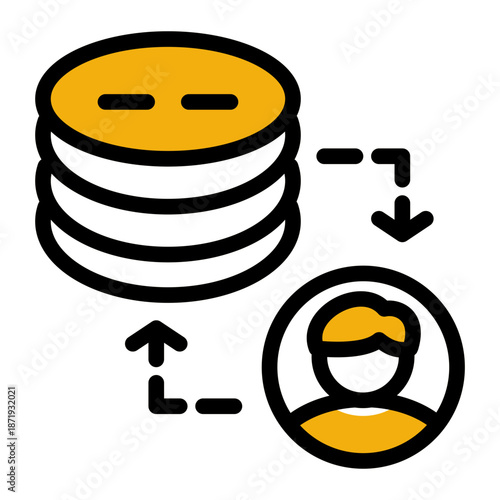 Configure Monitor Authorize Administrator Icon from Network and Database Icon Collection (Outline Color Lineal style)