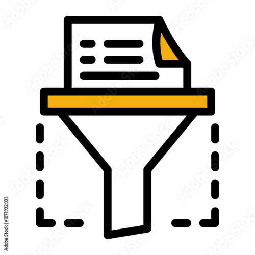 Channel Segment Convert Filter Icon from Network and Database Icon Collection (Outline Color Lineal style)
