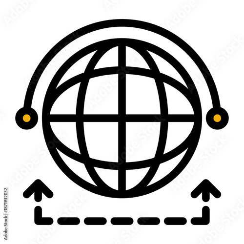 Access Transmit Browse Connectivity Icon from Network and Database Icon Collection (Outline Color Lineal style)