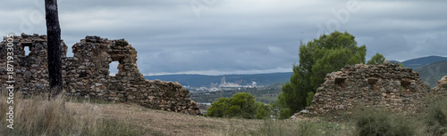 Wallpaper Mural Ancient Stone Ruins Overlooking Modern Industrial Landscape Torontodigital.ca