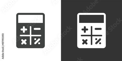 Mathematics Calculator icon. Solid glyph series icon