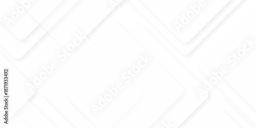 Modern Abstract white background design with layers of textured white transparent material in triangle and squares shapes. White color technology concept geometric line vector background.