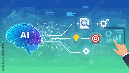Artificial Intelligence Brain with Human Interaction on Digital Screen