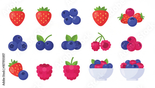 Assorted Berries and Fruits in Various Forms.