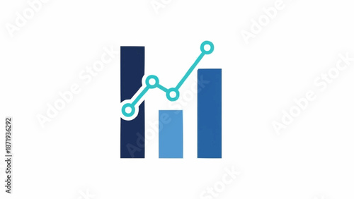 Business graph chart with bars.