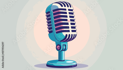 Vintage Microphone Illustration - A Classic Symbol of Voice and Performance.