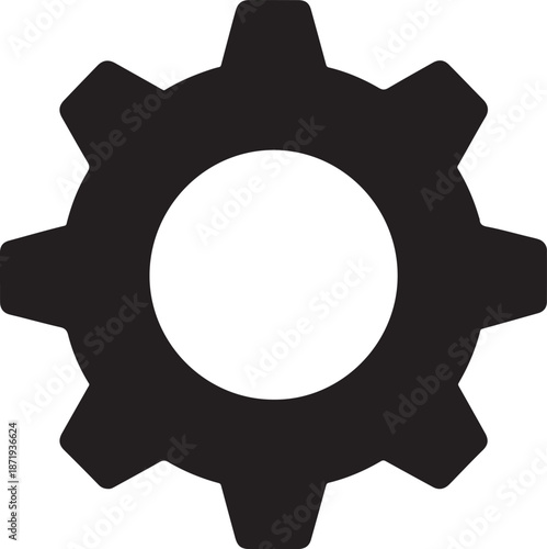 Minimalist gear icon for technology Vector