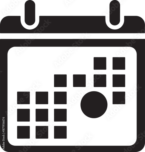 Minimalist calendar with marked dates Vector