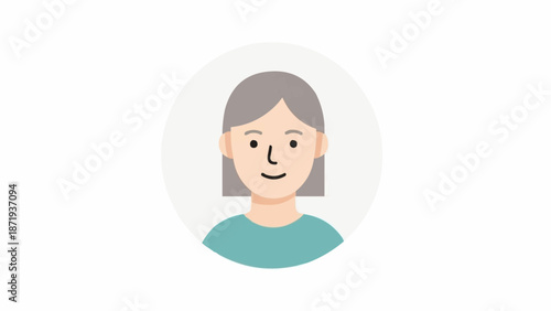 Smiling senior woman with gray hair.