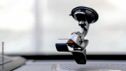 Принти на полотні Smartphone holder on car windshield