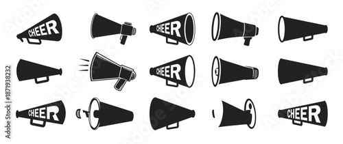 set of megaphones with the word beer on them