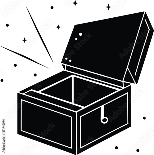 black and white box with jewelry