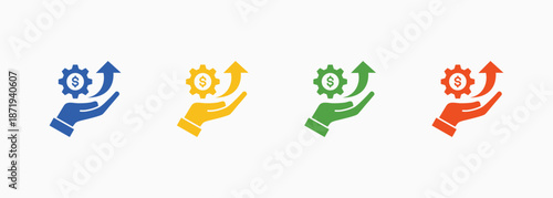 Growth Icon Set Color Multiple Style Collection Element For Design