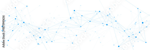 Abstract connecting points and lines or blue plexus on white background. Molecular structure, DNA, communication, atom. Suitable for medical, chemistry, science and technology. Vector